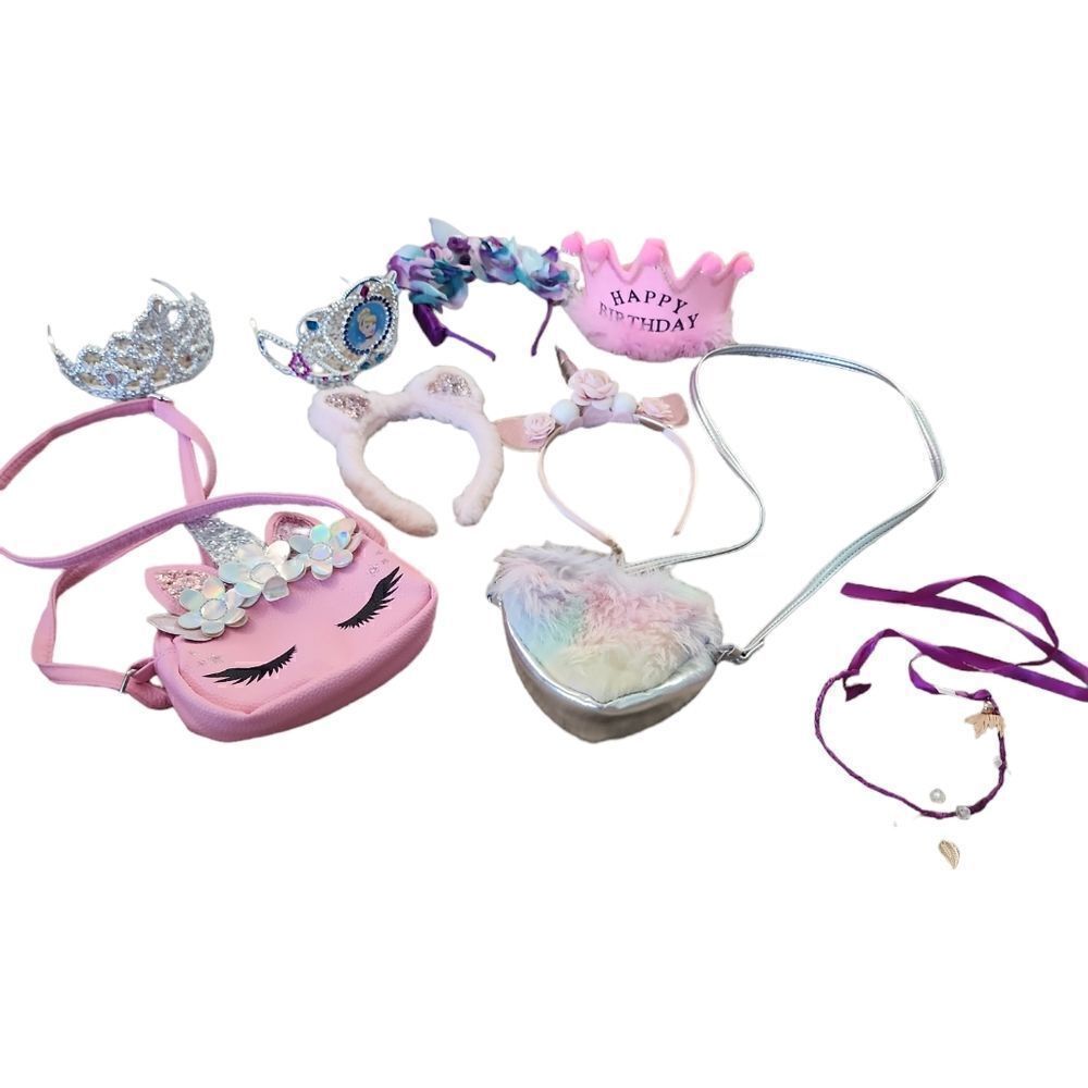9 pieces of headbands and 2 small bags
